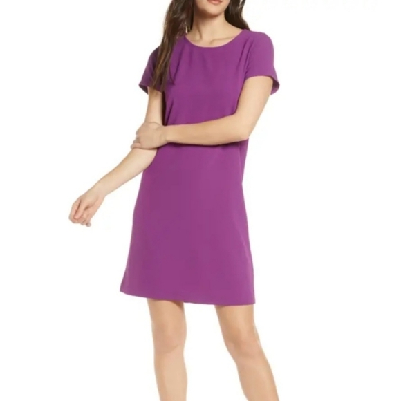 Chelsea 28 Crepe Shift Dress In Purple - Picture 14 of 14